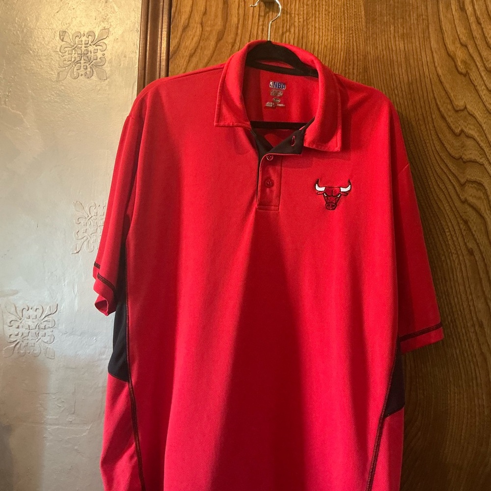 NBA Red and Black Bulls Polo Shirt